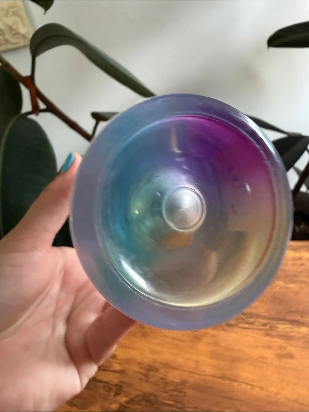 Iridescent Tall Glass Tumbler - Purple/Blue Hues hard plastic
